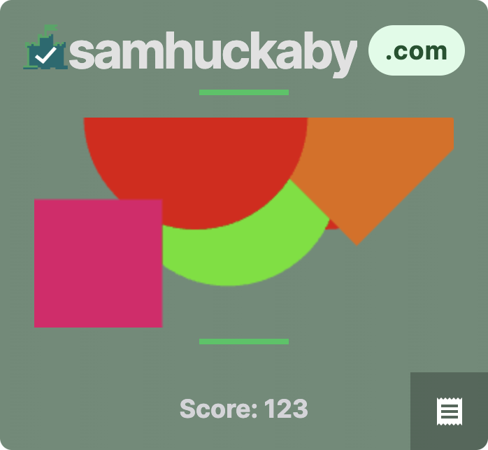 Conquest Card for samhuckaby.com